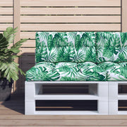 vidaXL Cuscino per Pallet con Motivo a Foglie 80x40x12 cm in Tessuto