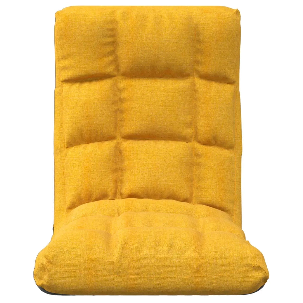 Sedia a Sdraio da Terra Pieghevole Giallo Senape in Tessuto CFW8475016
