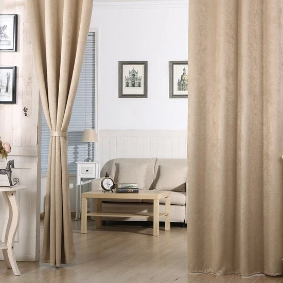 Set di tende deluxe con rucheggio - 2 pezzi - Champagne 135x225cm - Verdusterente - Peso massiccio - con cintura pieghevole - Velluto - Termico - Isolante