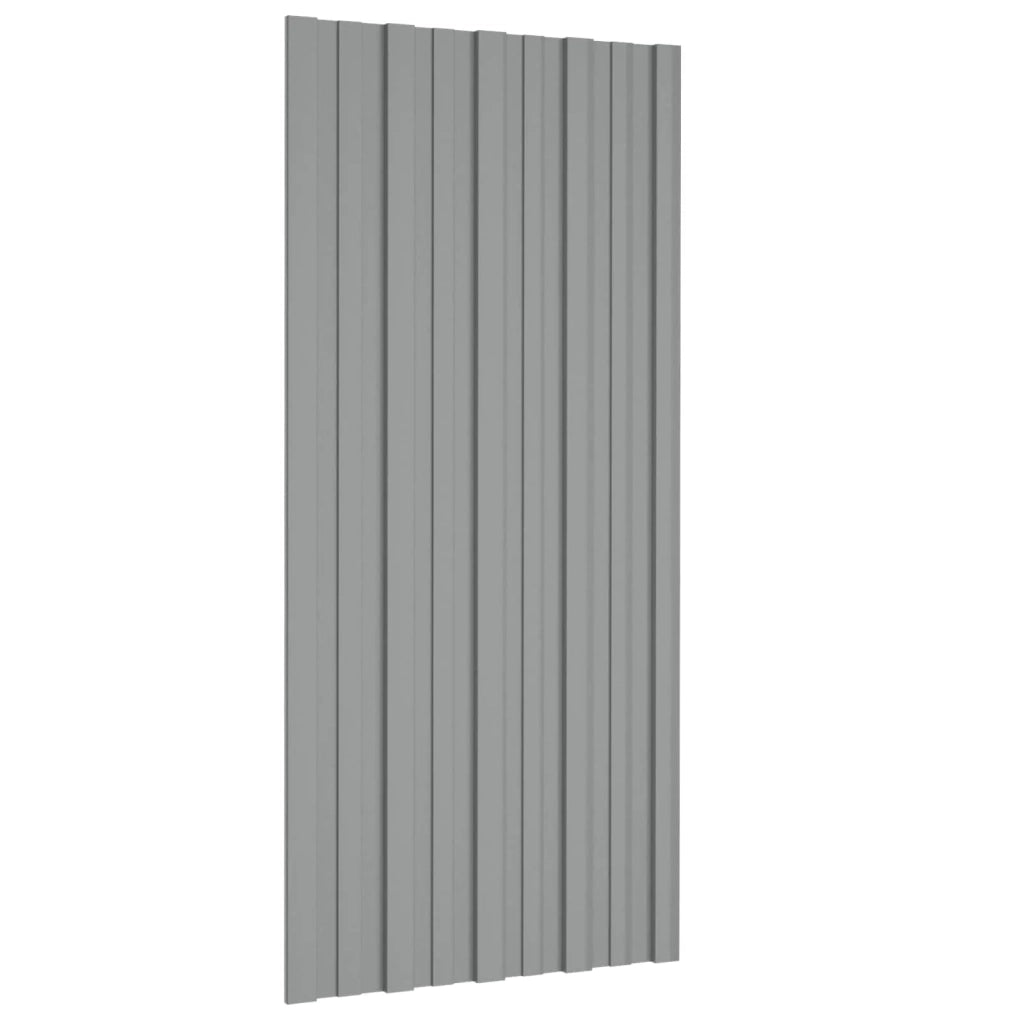Pannello per tetto 12 pz Grigio 100 x 45 cm Acciaio zincato CFW5681010