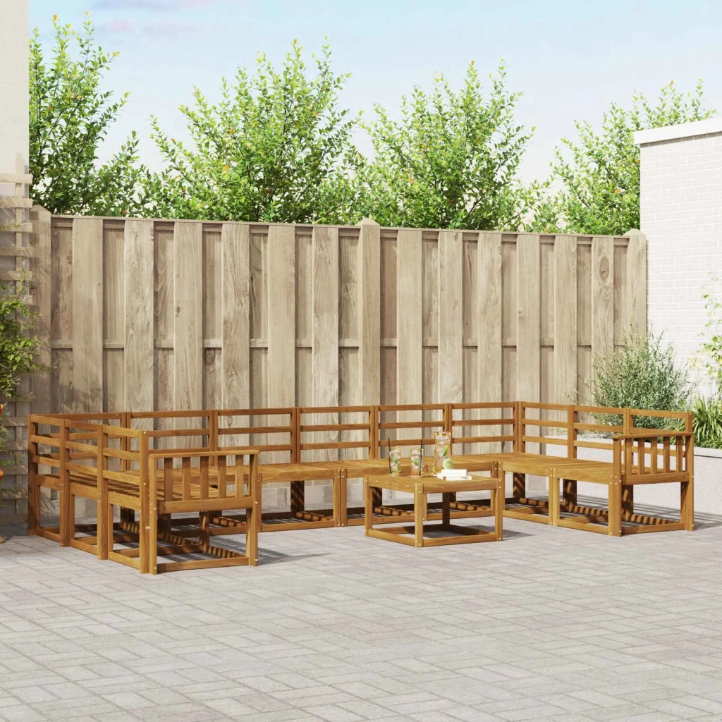 Set di divani da esterno 11 pcs Naturale