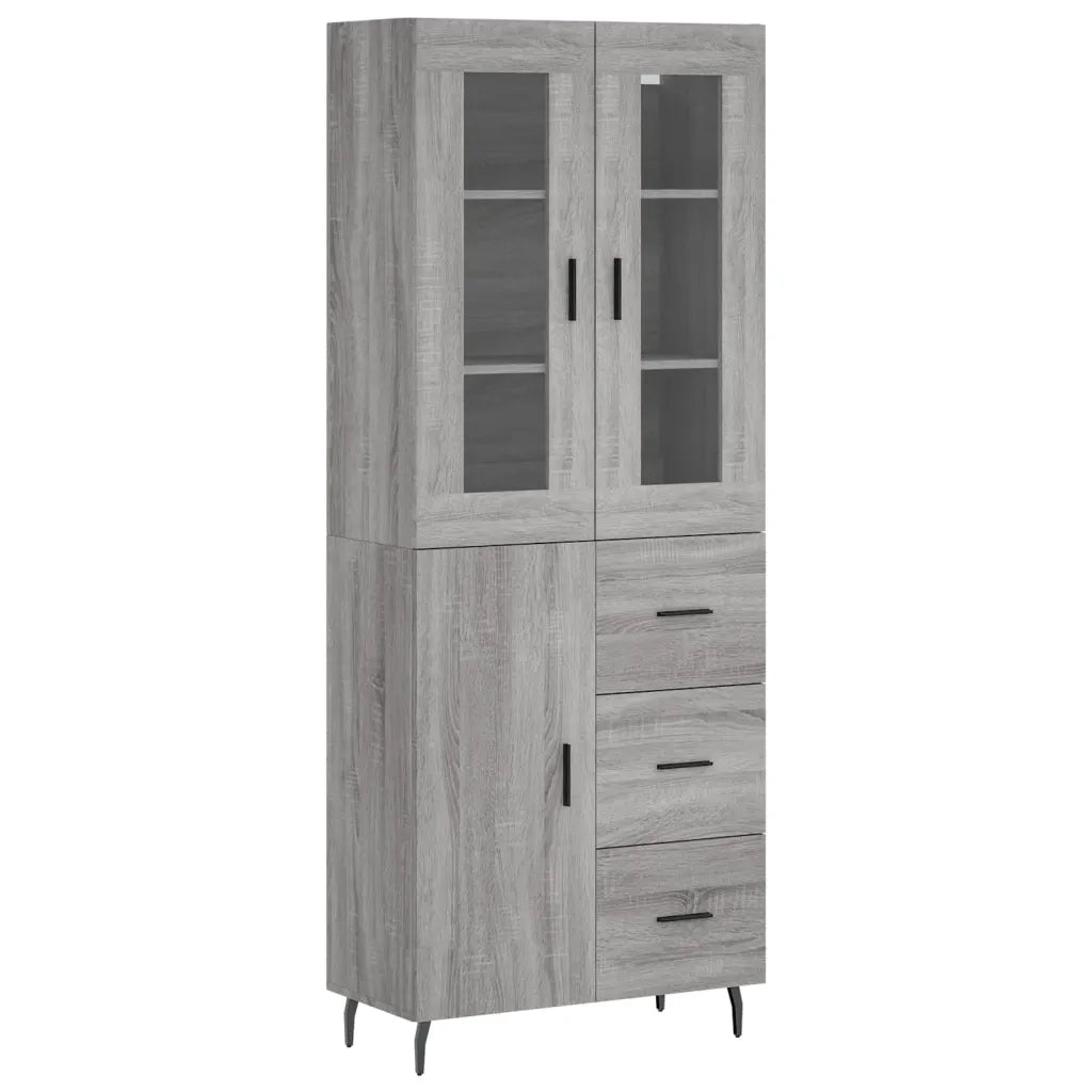 Credenza Grigio Sonoma 69,5x34x180 cm in Legno Multistratocod mxl 77646
