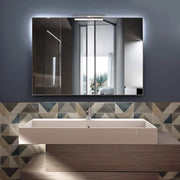 Specchio con luce SOLE 120x70 cm - Specchio da parete con luci LED - Specchio bagno con kit di fissaggio - Specchio da parete moderno - Luce specchio bagno
