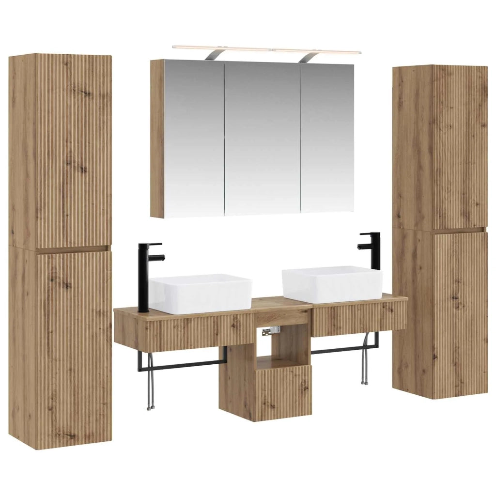 Set di mobili per il bagno 6 pcs Rovere Artigianale 3407198