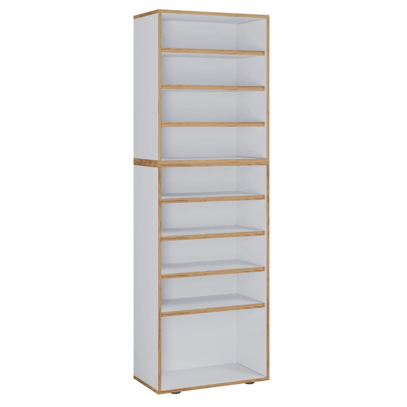 Super Scarpiera Legno H183 L60 P33 cm Armadio Porta Scarpe Salvaspazio con Ripiani Regolabili Colore Bianco