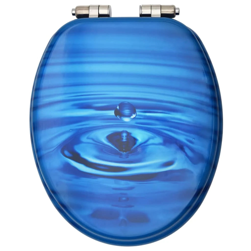 Set di due sedili per WC con coperchio a chiusura ammortizzata MDF design a goccia d'acqua 02_0002980