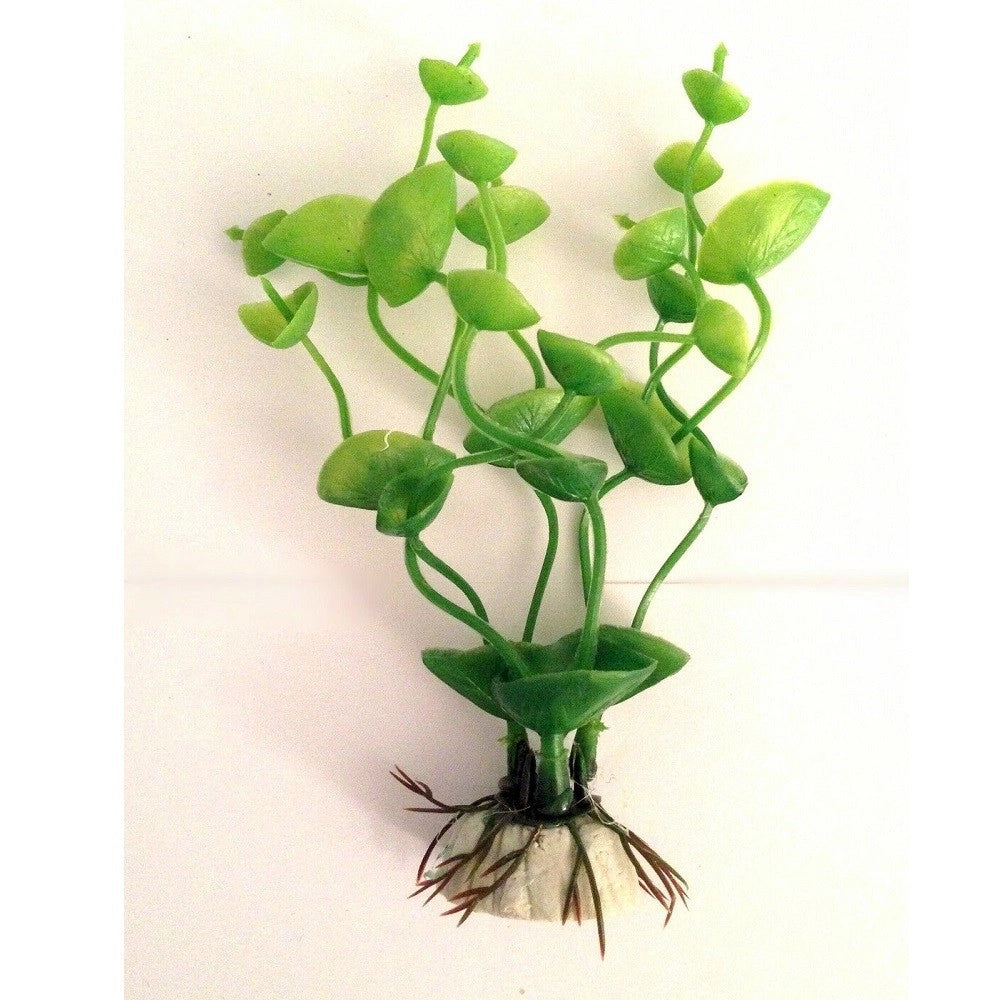 Trade Shop - Pianta 13 Cm Piantina Artificiale Per Acquario Piante Finte Plastica Color Verde -
