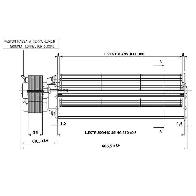 Ventilatore tangenziale  per stufa a pellet TGO 80/1-300/35 EMMEVI - FERGAS 149502