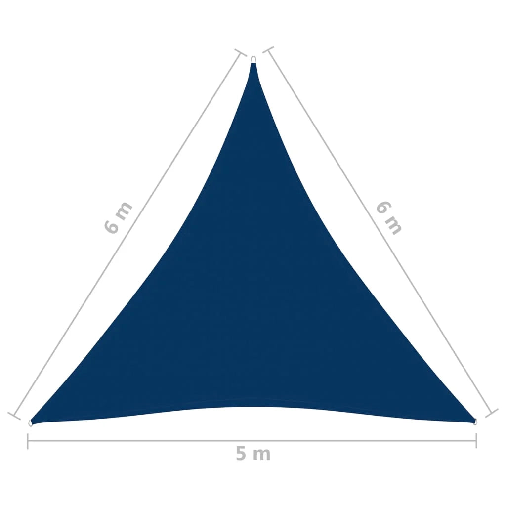 Vela ombreggiante triangolare in tessuto Oxford 5 x 6 x 6 m blu 02_0009925