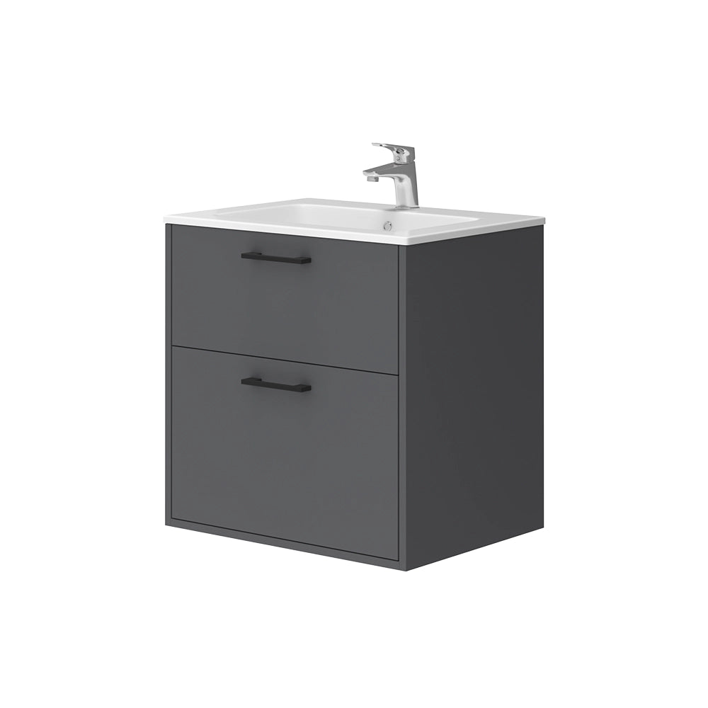 Vicco Set di mobili da bagno Antracite 61 x 61.5 cm con lavabo