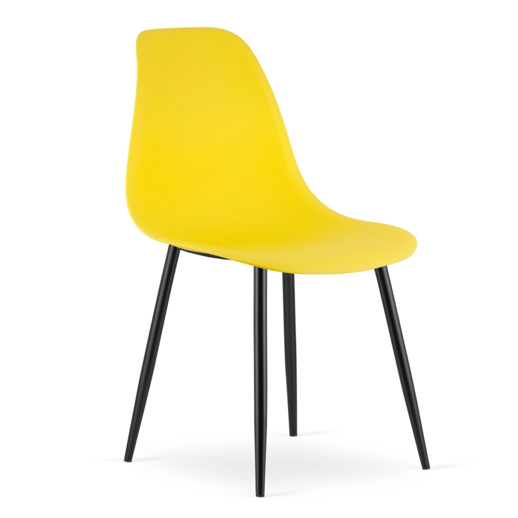 Set di 2 sedie moderne WAT in polipropilene giallo