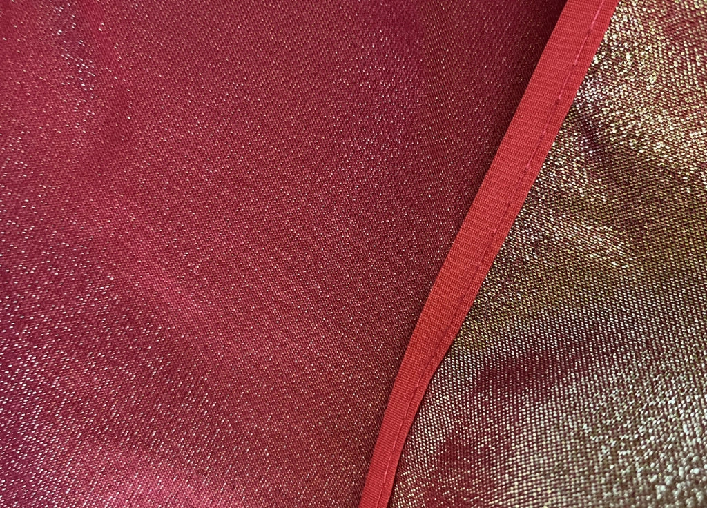 Tovaglia Cucina Soggiorno Antimacchia Idrorepellente In Lurex Tinta Unita - 140x140cm - Rosso-Glitter