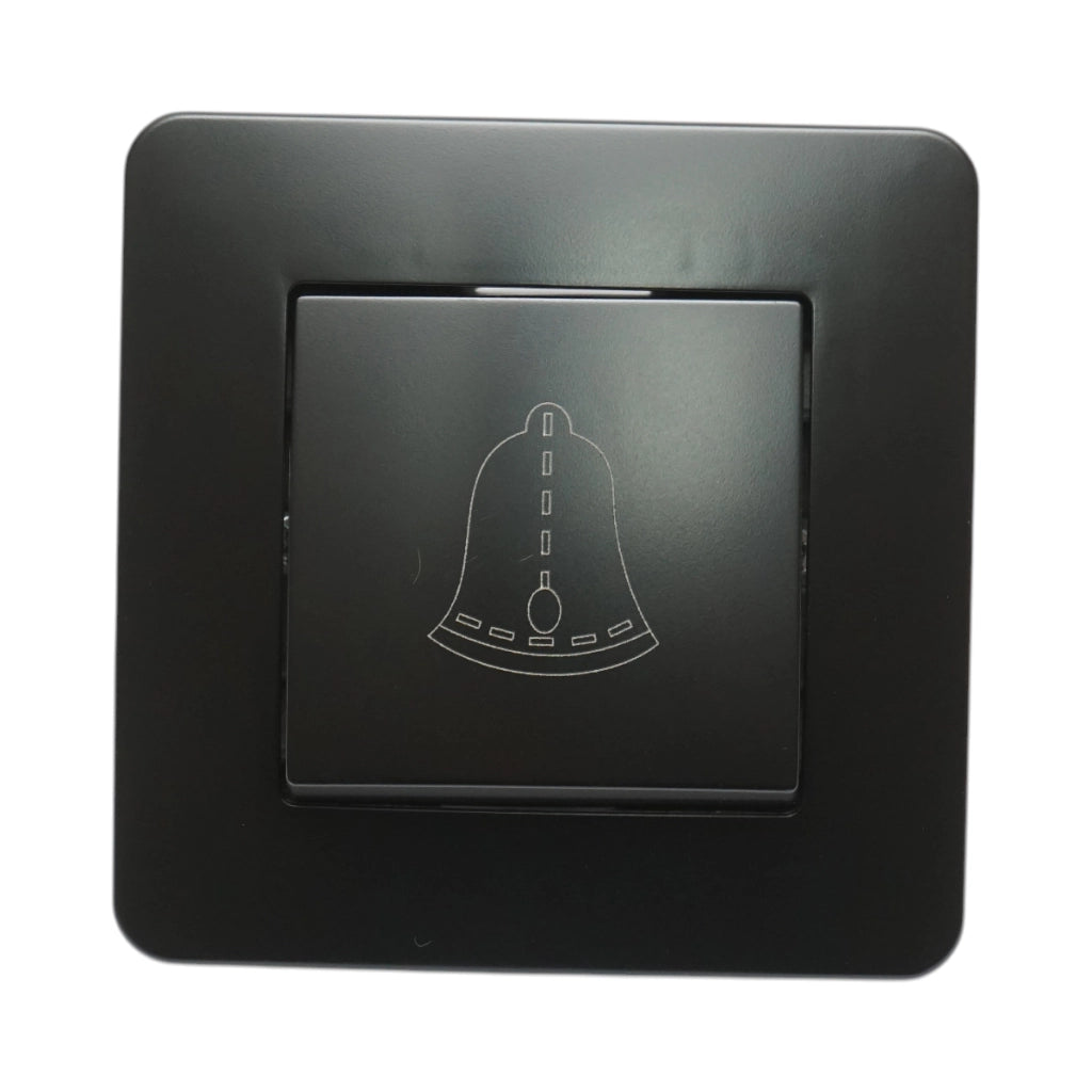 Interruttore campanello a pulsante da incasso nero 220V, 10AX, PC 80x80mm