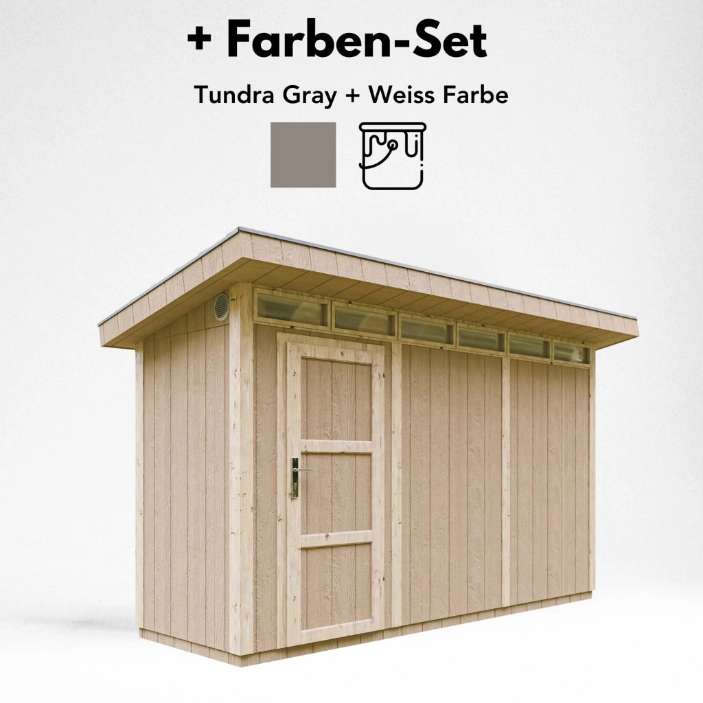 Casetta da Giardino di QUALIT? PREMIUM 4,3m?²-L161xW411cm - TIMBELA M902-TUNDRA GREY