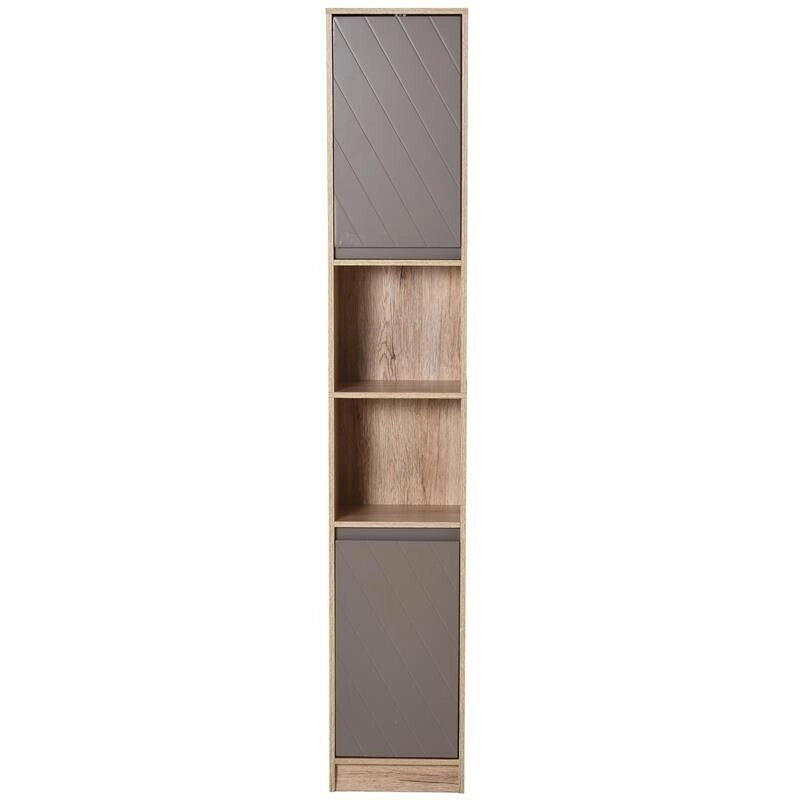 MOBILETTO PER BAGNO IN LEGNO CON 2 ARMADIETTI E 6 RIPIANI 30 X 24 X 170 CM