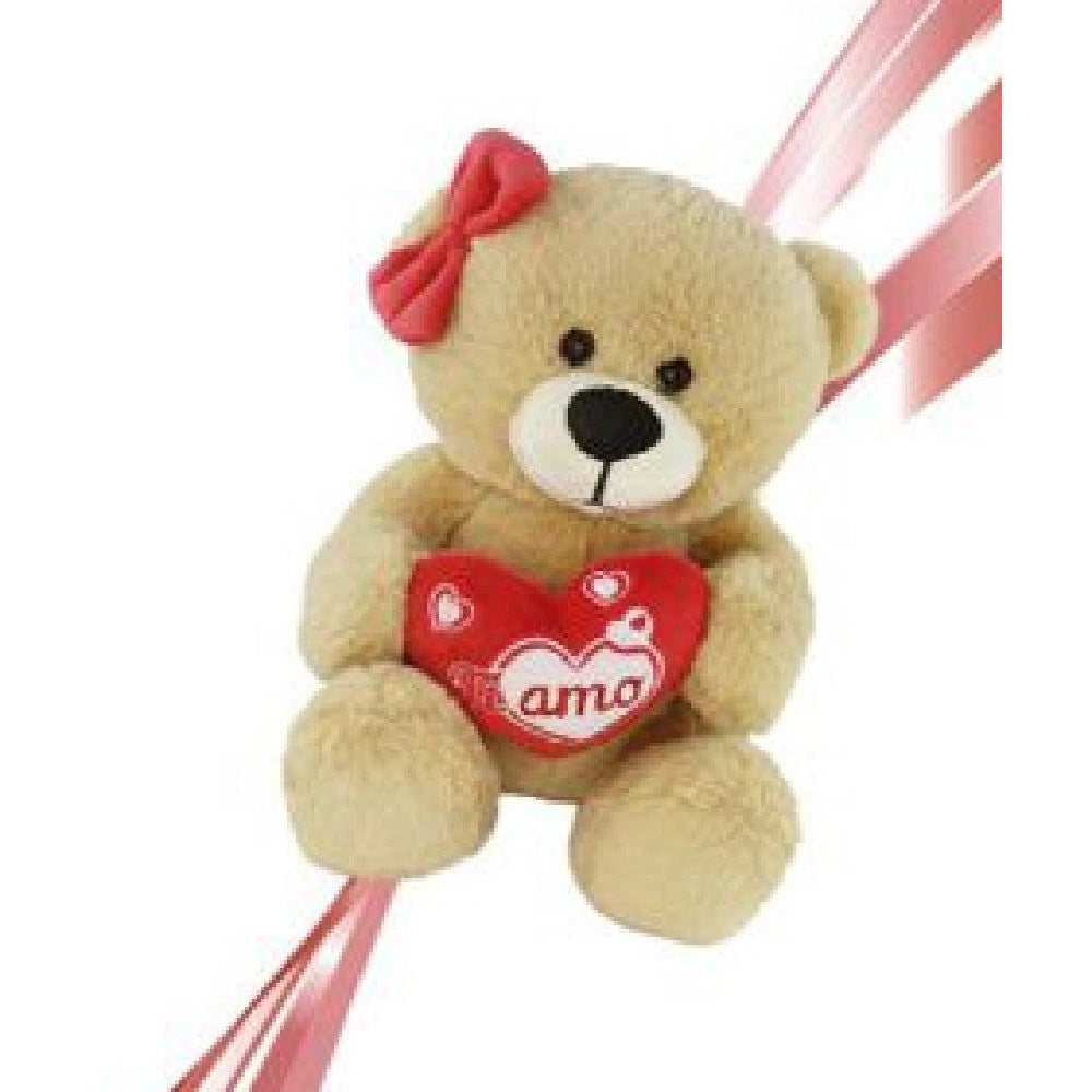 Trade Shop - Orsa Orsetto Peluche Con Fiocco E Cuore Scritta Ti Amo 30 Cm San Valentino 92621 -