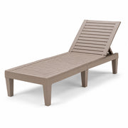Lettino Prendisole Con Schienale Reclinabile 5 Posizioni In Polipropilene Effetto Legno Sdraio Da Piscina Giardino Spa 190 x 57.5 x 29 Cm Marrone