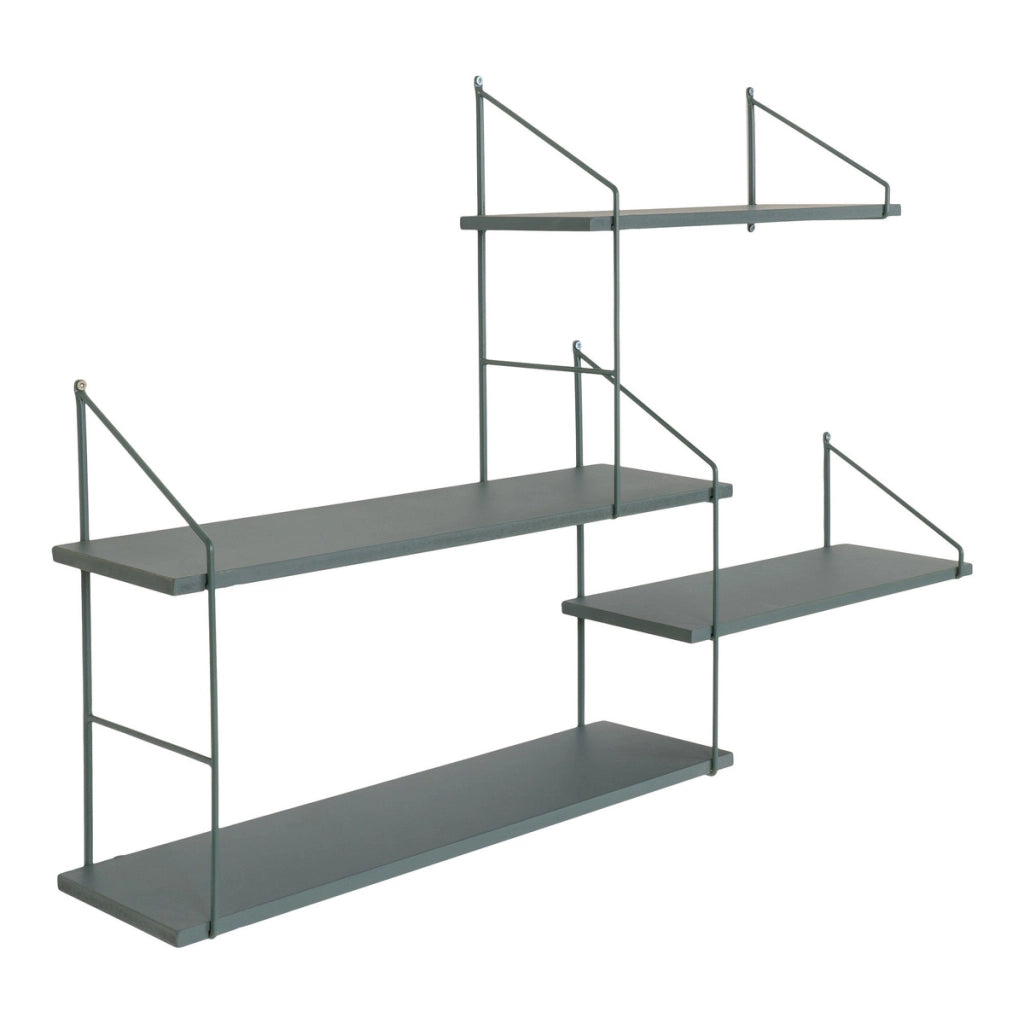 Mensola Harlem, Verde, Legno, 17,5x99x62 cm