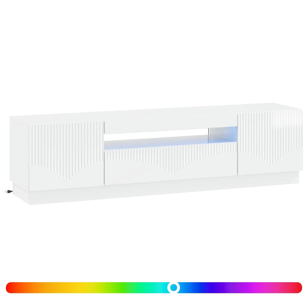Mobile TV LED Bianco Lucido Legno ingegnerizzato 897349