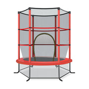 Tappeto elastico per bambini con rete di sicurezza in acciaio resistente, Tappeto elastico con struttura Rosso