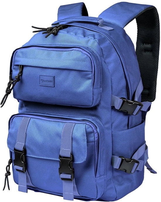 Zaino per Studenti, Borsa da Spalla Leggera per Uomo e Donna, Zaino per Scuola e Viaggio, Borsa da 38 cm per Laptop, Impermeabile e Resistente all'Acqua, Borsa da Scuola per Uomo e Donna (Blu)