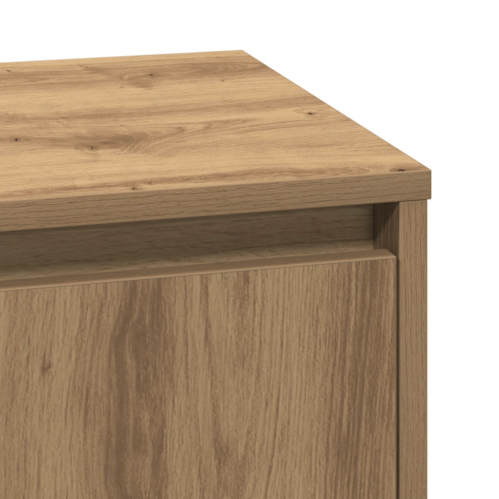Comodino con luci LED Rovere Artisan 39x34,5x50 cm