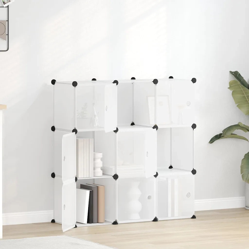Organizzatore Portaoggetti con 9 Cubi e Ante Trasparenti in PP cod mxl 43185