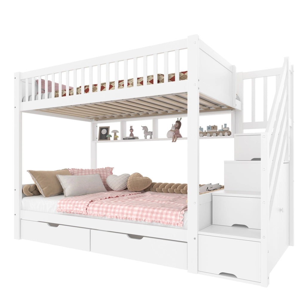 Letto a castello 90x200 cm con armadio, cassetti e spazio contenitivo