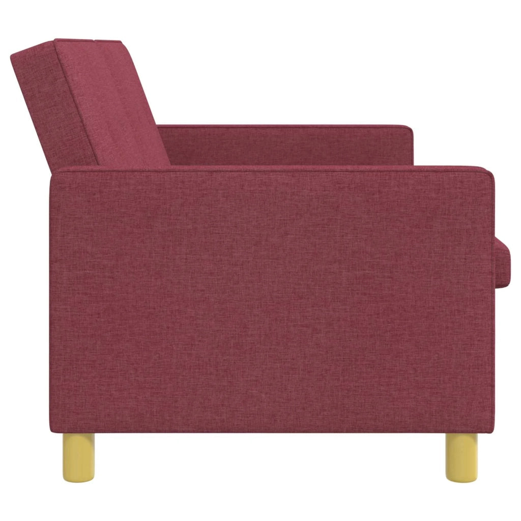 Divano Letto Estraibile Rosso Vino Tessuto