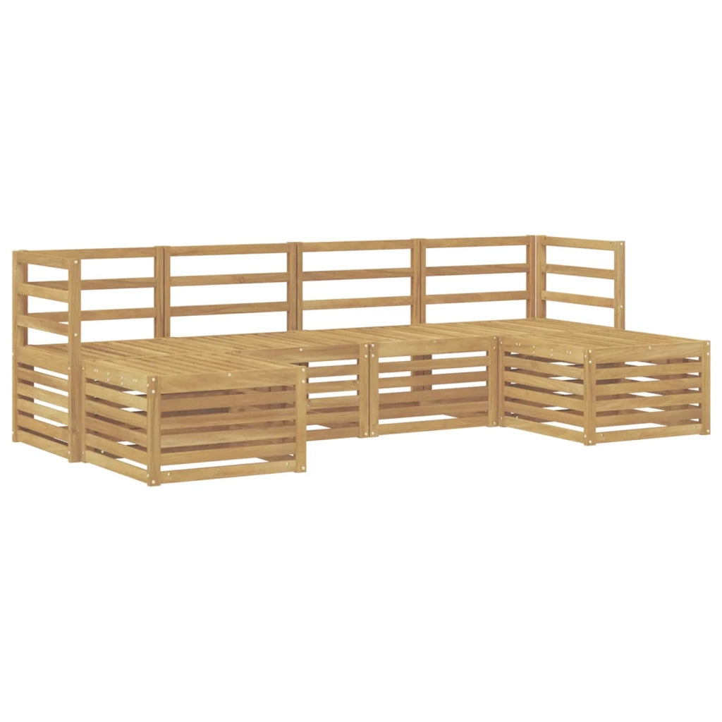 Set divani 6 pcs Bianco Legno di Acacia Massello