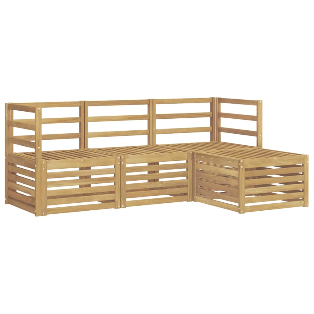 Set di divani da esterno 4 pcs Bianco Legno di Acacia Massello