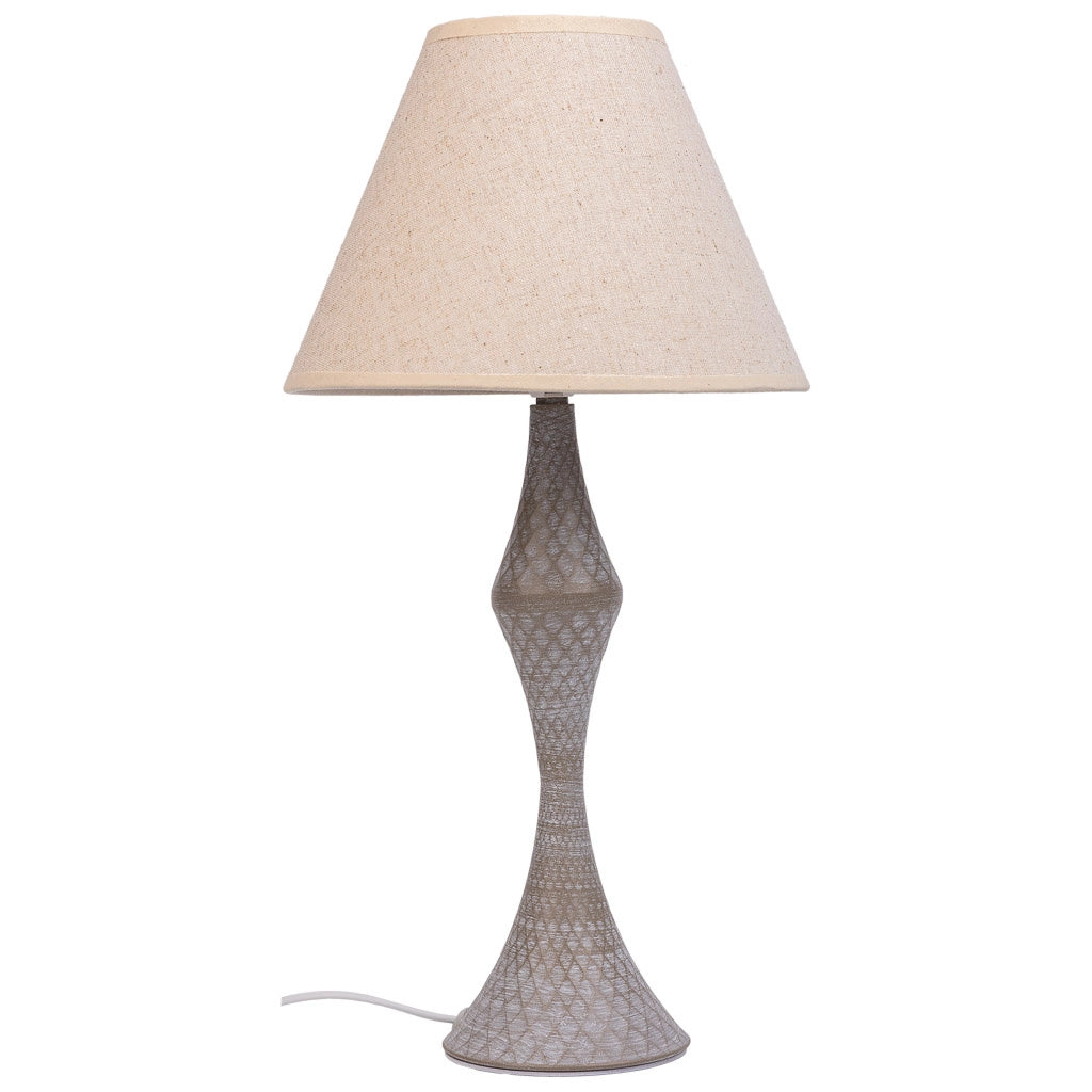 Lampada da tavolo in metallo grigio 23x23x46h