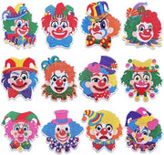 Punti di ricamo clown - Applicazioni ricamate - Riparazione abiti - Design clown unico - 12 pezzi - Colorati