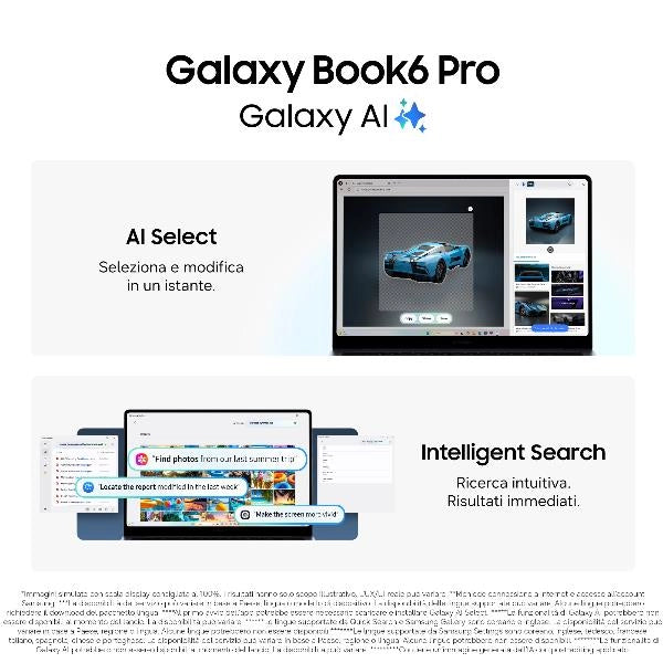 Samsung galaxy book6 pro copilot+ pc intel core ultra 7 356h computer portatile 35,6 cm (14") touch screen wqxga+ 16 gb lpddr5x-sdram 512 gb ssd wi-fi 7 (802.11be) windows 11 pro grigio - NP944XJG-KG1IT