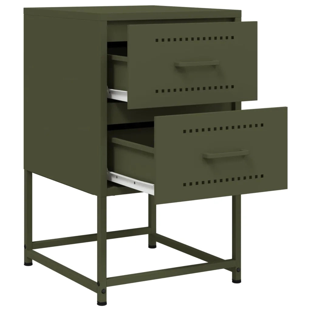 Comodino Verde Oliva 36x39x60,5 cm in Acciaio 846466