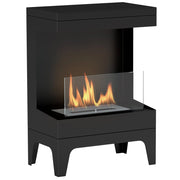 Camino a Bioetanolo da Pavimento Autoportante con Bruciatore da 0,9L 38x22x54 cm Nero