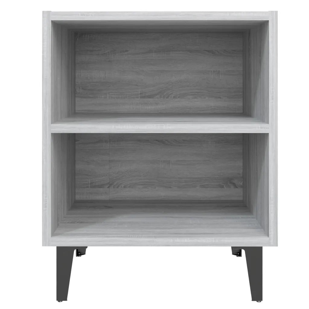 Comodino con Gambe in Metallo Grigio Sonoma 40x30x50 cm cod mxl 30440