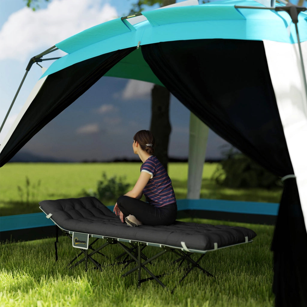 Letto da campeggio pieghevole con materasso ¨C zephmum ¨C nero
