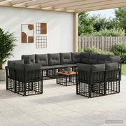 Set di divani da esterno 13 pcs Nero e Grigio scuro Poliestere 3437611