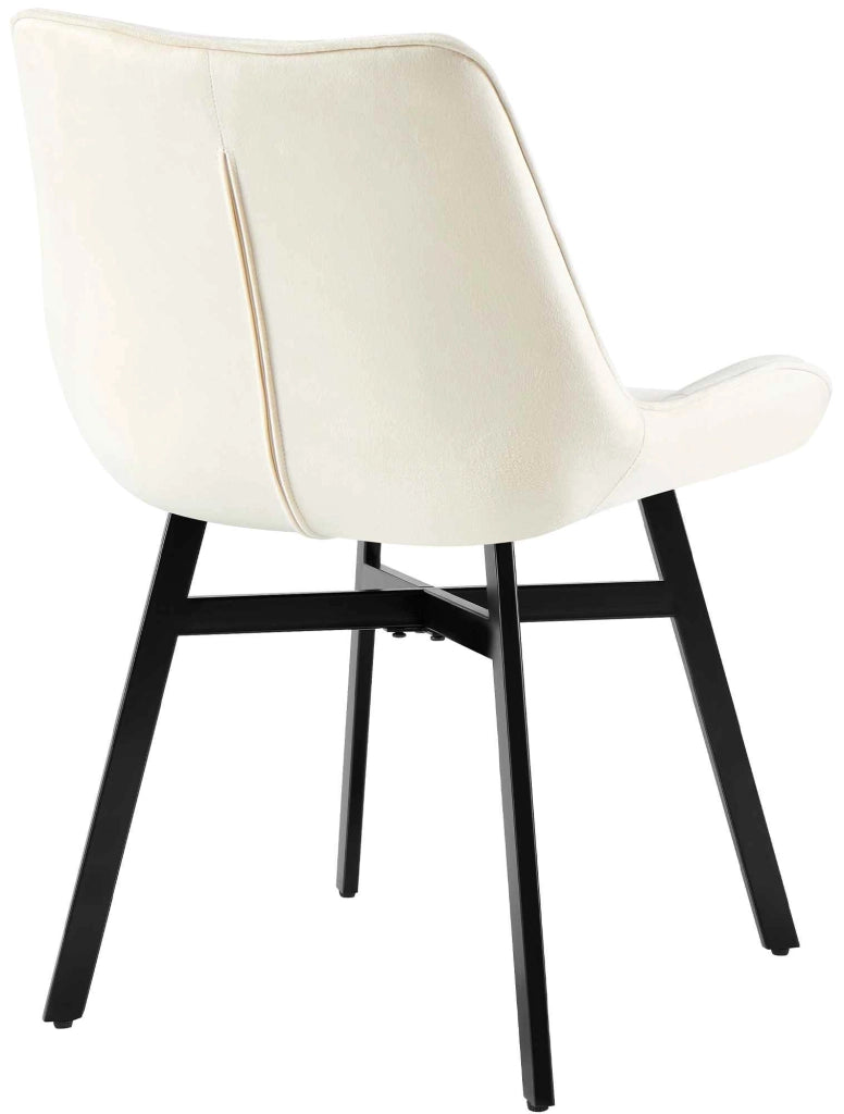 Sedia da Pranzo Colby crema,Velluto