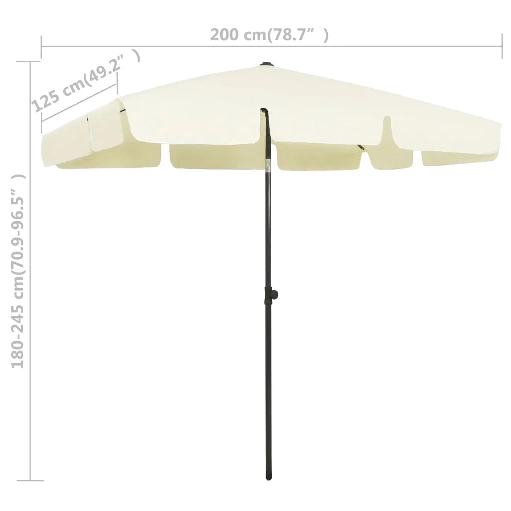Ombrellone da spiaggia 200 x 125 cm giallo sabbia 02_0008396