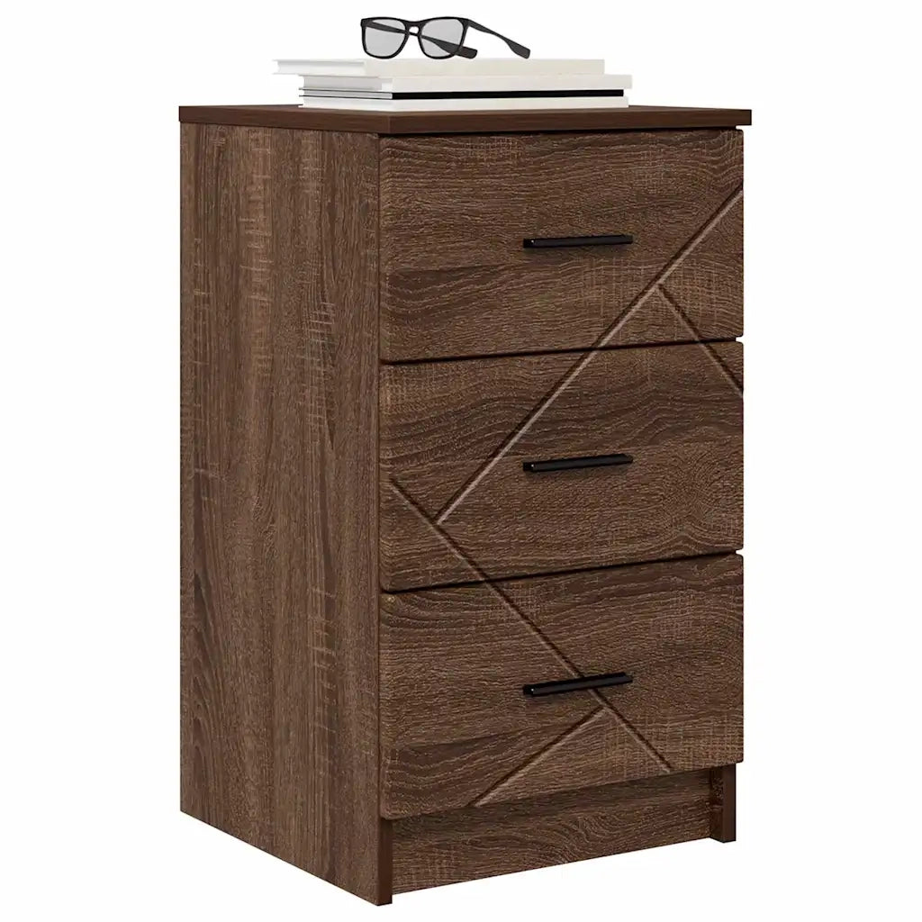 Comodino | Armadio da Notte | Mobiletto da notte con cassetto Rovere marrone 38 x 38 x 66 cm
