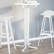 Tavolo da Bar Bianco Ø60x110 cm Legno Multistrato e Acciaio 4008300