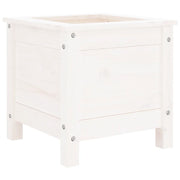 Fioriera | Cassetta per fiori | Vaso da Giardino Bianca 40x40x39 cm Legno Massello di Pino