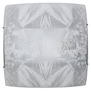 Plafoniera 1xE27 Ganci Cromo Vetro Lastra Decorato Astratto E-Energy Roberta