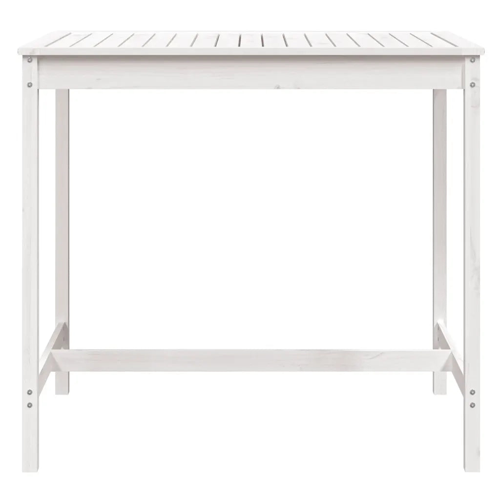 Tavolo da Giardino Bianco 121x82,5x110cm Legno Massello di Pino 824089