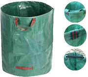 Sacchi per rifiuti da giardino 300 l - Sacchi per giardino riutilizzabili - Impermeabili - Maniglie - Cinghie flessibili - Polipropilene duraturo - Kit per tassello di giardino