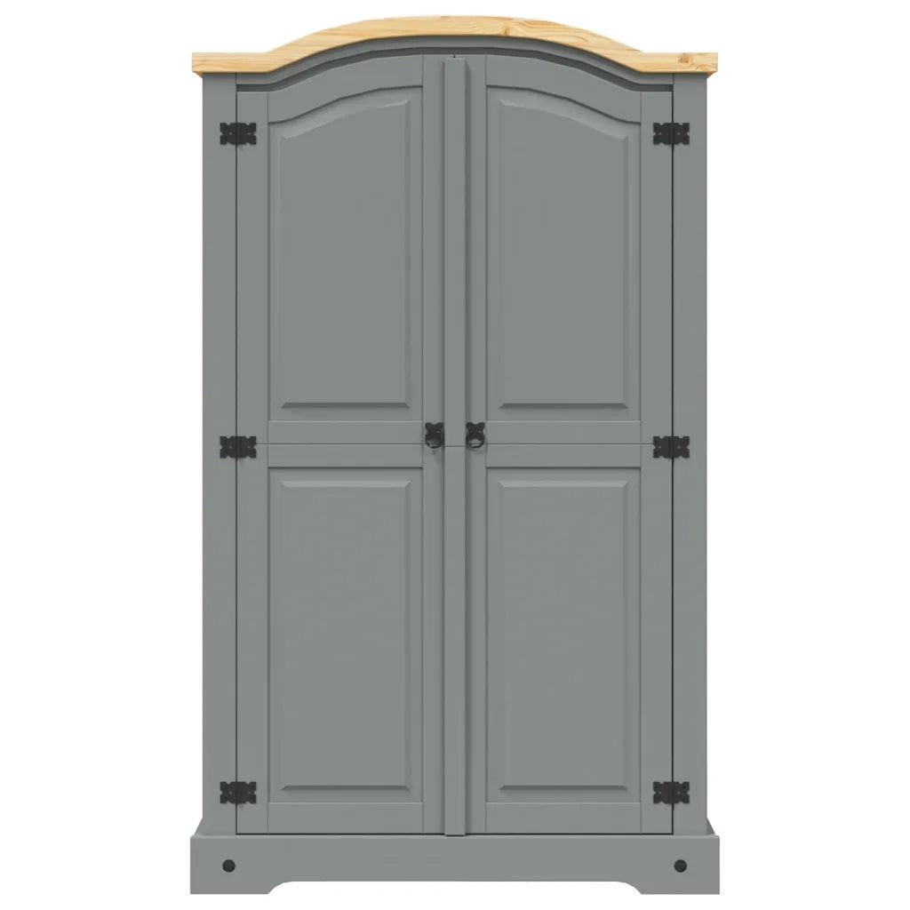 Armadio in Legno di Pino Messicano Corona 2 Ante Grigiocod mxl 82234