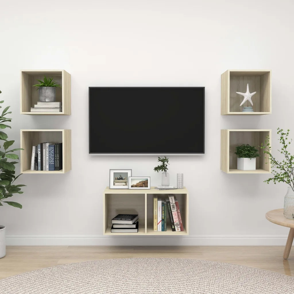 Set Mobili TV 5 pz Rovere Sonoma in Legno Multistrato 3079604
