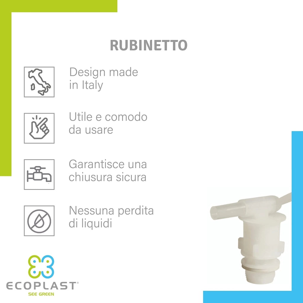RUBINETTO PER TANICHE/BIDONI in plastica - att. 3/4  - ECOPLAST